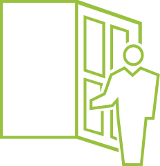 icon of a person holding a door open