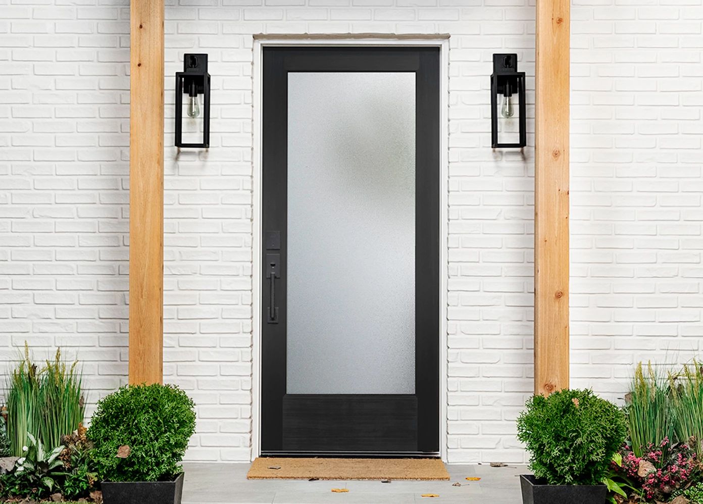 1 lite black front door